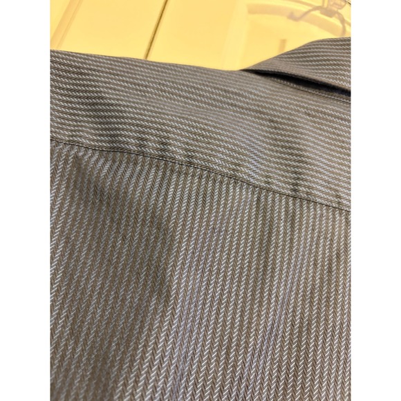 Kuhlman Men's Blue Pinstripe Dress Shirt 100% Cotton Size 39 French cuffs - Picture 7 of 8